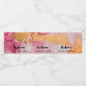 ブラシ芸術的ストロークの金ゴールドとピンク ペットボトルラベル (シングルラベル)