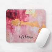 ブラシ芸術的ストロークの金ゴールドとピンク マウスパッド (マウス)
