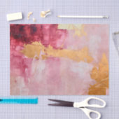 ブラシ芸術的ストロークの金ゴールドとピンク 薄葉紙 (クラフト)