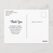 ブラシ芸術的ストローク金ゴールドとピンクサンキュー ポストカード (裏面)