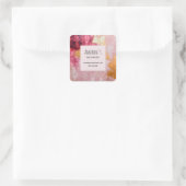 ブラシ芸術的ストローク金ゴールドとピンクビジネス スクエアシール (バッグ)