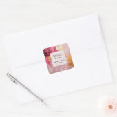 ブラシ芸術的ストローク金ゴールドとピンクビジネス スクエアシール (封筒)