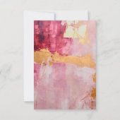 ブラシ芸術的ストローク金ゴールドとピンク結婚ズ 出欠カード (裏面)