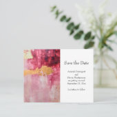 ブラシ芸術的ストローク金ゴールドとピンク結婚ズ 案内ポストカード (スタンド正面)