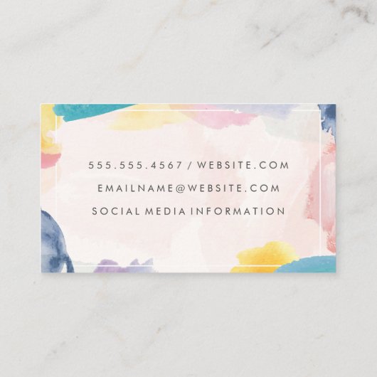 ブラシ芸術的ストローク | QRスキャン 名刺 (裏面)