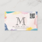 ブラシ芸術的ストローク | QRスキャン 名刺 (正面)