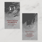 ブラシ芸術的ド水彩サロン 名刺 (正面/裏面)