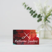 ブラシ芸術的ド線 |はさみ 名刺 (スタンド正面)