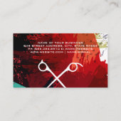 ブラシ芸術的ド線 |はさみ 名刺 (裏面)