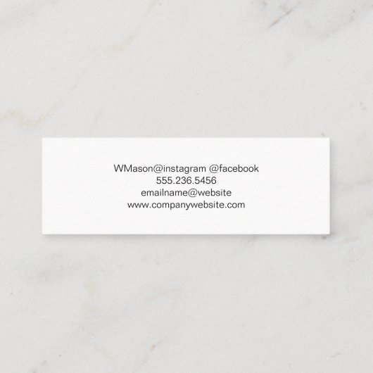 ブラシ芸術的付き落書き木製パネル スキニー名刺 (裏面)