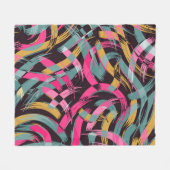 ブラシ芸術的線のパターン フリースブランケット (正面(横))