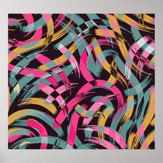 ブラシ芸術的線のパターン ポスター (正面)