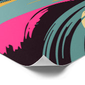 ブラシ芸術的線のパターン ポスター (角)