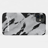 ブラシ調ブラック&グレーのiPhone 11ケース | カスタマイズ可能 Case-Mate iPhoneケース (裏面(横))