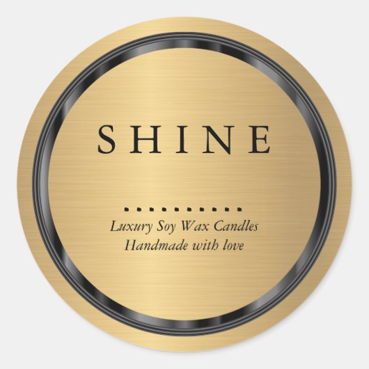 ブラシ金ゴールドと黒フレーム ラウンドシール (正面)