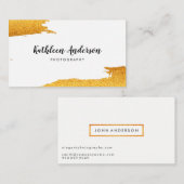 ブラシ金ゴールドグリッター 名刺 (正面/裏面)