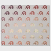 ブラシ金ゴールドピンクグレープリンセスゾウ新生児 ラッピングペーパー (フラット)