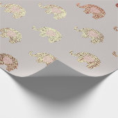 ブラシ金ゴールドピンクグレープリンセスゾウ新生児 ラッピングペーパー (角)