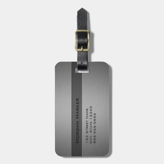 ブラシ鋼2色 ラゲッジタグ (正面縦)