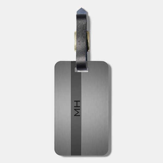 ブラシ鋼2色 ラゲッジタグ (裏面縦)