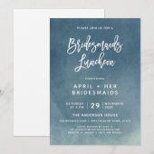 ブラシ タイポグラフィー 花嫁の友人たちとのランチ会 招待状 (正面/裏面)