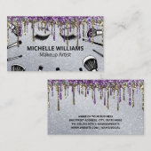 ブラシ | メイクアップアーティスト | グリッター乾燥 名刺 (正面/裏面)