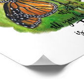 ブラシ(昆虫)オオカバマダラ、モナークバタフライ感動的引用文 ポスター (角)