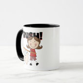 ブラシ-歯のTシャツおよびギフトを持つ女の子 マグカップ (正面左)