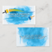 ブラシ |水彩ブラシ付き名刺 名刺 (正面/裏面)