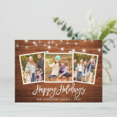 ブラシScript Lights 素朴 Wood 3写真 シーズンカード (スタンド正面)