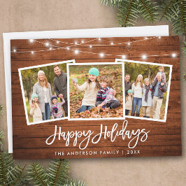 ブラシScript Lights 素朴 Wood 3写真 シーズンカード