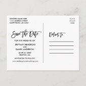 ブラシScript Wood Lights 3 Photo Save The Date ポストカード (裏面)