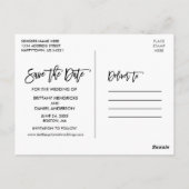 ブラシScript Wood Lights 3 Photo Save The Date ポストカード (裏面)