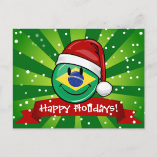 ブラジすてきル国旗のクリスマススタイル シーズンポストカード