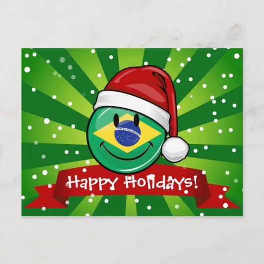 ブラジすてきル国旗のクリスマススタイル シーズンポストカード (正面)