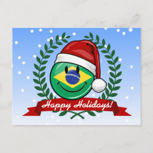ブラジすてきル国旗のクリスマススタイル シーズンポストカード