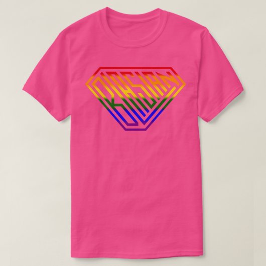 ブラジアンスーパー権限シールドレインボー Tシャツ (デザイン正面)
