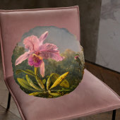 ブラジアートルカタテリア蘭と3ハミングバード ラウンドクッション