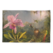 ブラジアートルカタテリア蘭と3ハミングバード 枕カバー (裏面)