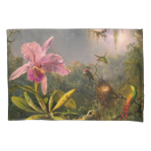 ブラジアートルカタテリア蘭と3ハミングバード 枕カバー (正面)