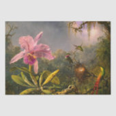 ブラジアートルカタテリア蘭と3ハミングバード 薄葉紙 (正面)