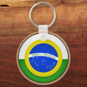 ブラジカッコいいル国旗のシール キーホルダー (正面)