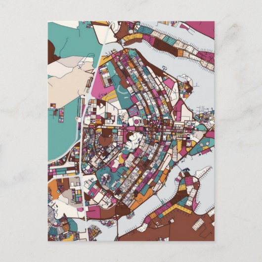 ブラジカラフルリアの地図 ポストカード (正面)