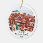 ブラジパーソナライズされたルオーナメント、ブラジル贈与品 セラミックオーナメント (左)