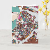 ブラジリアのカラフルな地図 カード (黄色い花)