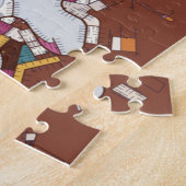 ブラジリアのカラフルな地図 ジグソーパズル (側面)