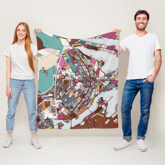 ブラジリアのカラフルな地図 フリースブランケット (インサイチュ)