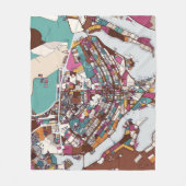 ブラジリアのカラフルな地図 フリースブランケット (正面)