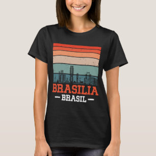 ブラジリアブラジルレトロヴィンテージサンセットスカイラインブラジ Tシャツ