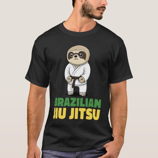 ブラジリアン柔術とグラップリングのナマケモノ Tシャツ (正面)